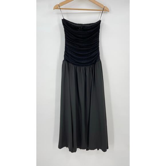 NIA | NWT Santal Dress in Black Strapless A-line Midi XS - Picture 2 of 13